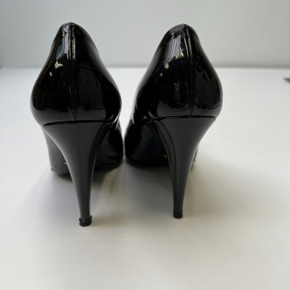 Prada Pump Women 7.5 Leather Patent Italy Buckle Square Heel Shiny Ombre Core Go - Picture 7 of 14